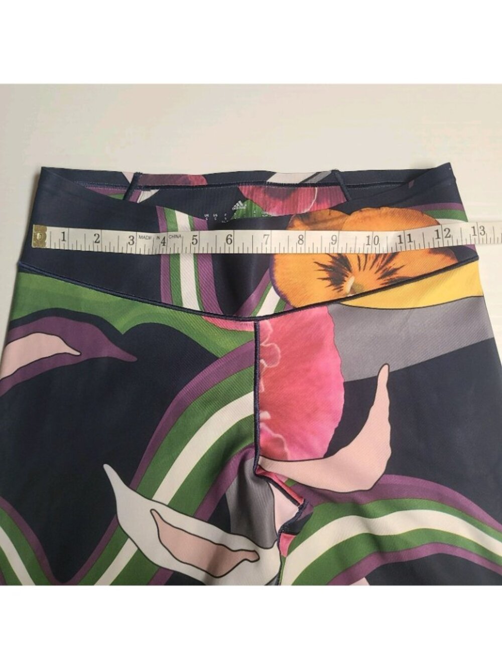 ADIDAS CLIMALITE   Leggings Multi-color Print US Small - Picture 2 of 7